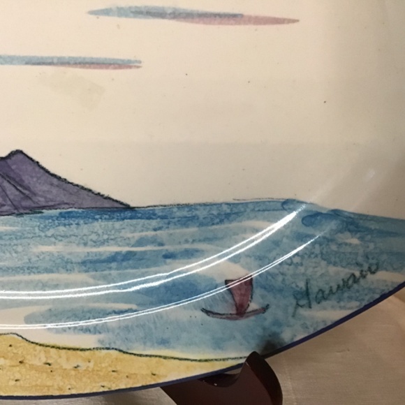 Beautiful Piece of Vintage 90's Hawaiian Tropical Clay Serving Platter. - Picture 3 of 7